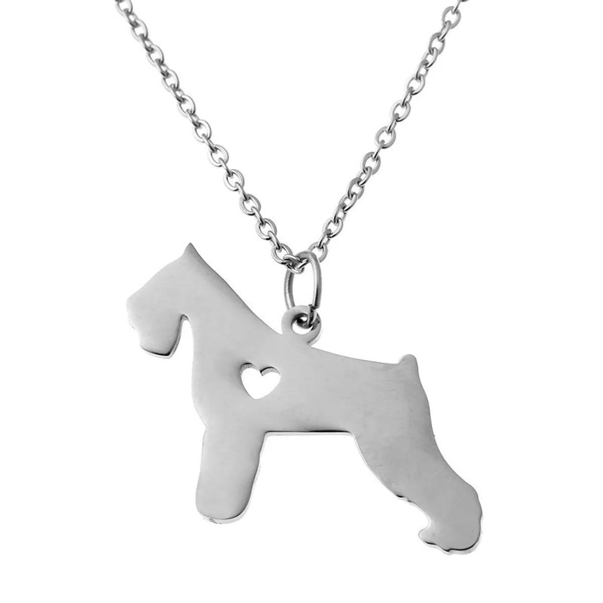 Fashion Heart Shaped Dog Shaped Stainless Steel Necklace