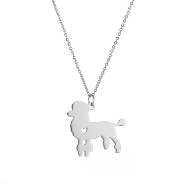 Fashion Heart Shaped Dog Shaped Stainless Steel Necklace