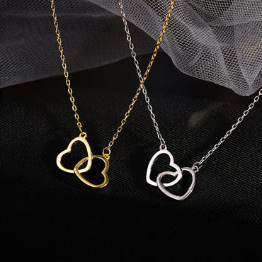 Wholesale Jewelry Simple Style Heart 304 Stainless Steel 18K Gold Plated Plating Necklace