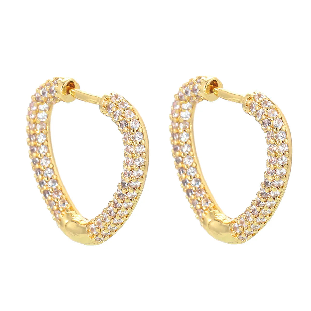 Fashion Heart Zircon Earrings Wholesale