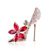 Fashion High Heel Alloy Plating Metal Artificial Rhinestones Women'S Brooches