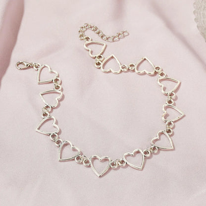 Fashion Hip Hop Hollow Peach Heart Necklace Wholesale