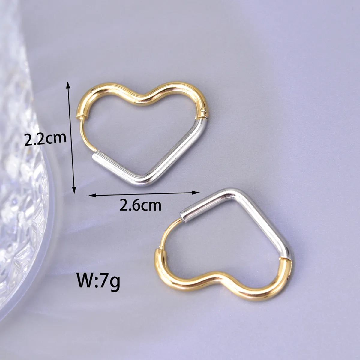 Heart Plating Titanium Steel No Inlaid Earrings