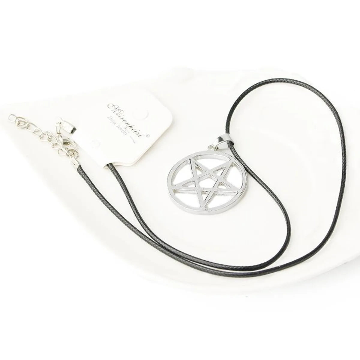 Fashion Hollow Pentagram Necklace 3d Black Deacon Pentagram Satan Logo Necklace