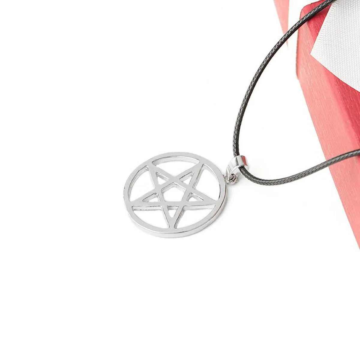 Fashion Hollow Pentagram Necklace 3d Black Deacon Pentagram Satan Logo Necklace