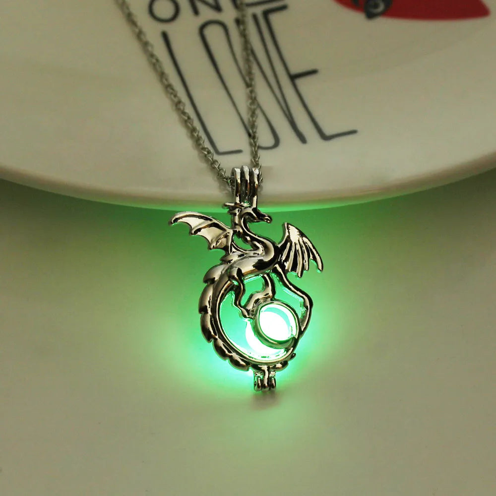 Fashion Hot-Selling Fluorescent Dragon Diy Domineering Pendant Necklace Wholesale