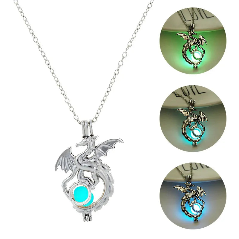 Fashion Hot-Selling Fluorescent Dragon Diy Domineering Pendant Necklace Wholesale