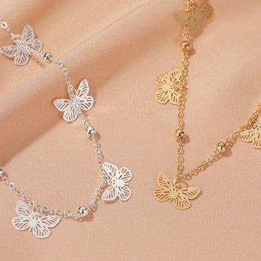 Fashion Hot-selling Footwear Summer Multi-layer Hollow Butterfly Pendant Anklet For Women Fashion Jewelry Gooddiy