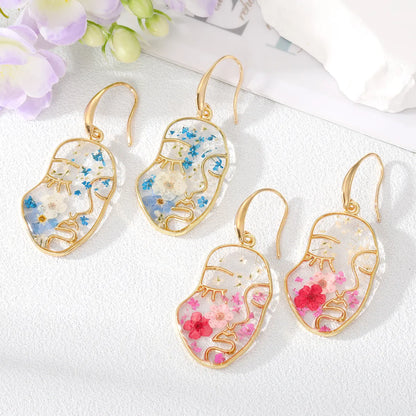 Wholesale Jewelry 1 Pair Fashion Human Face Alloy Drop Earrings