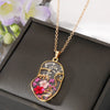 Fashion Human Face Alloy Epoxy Pendant Necklace 1 Piece