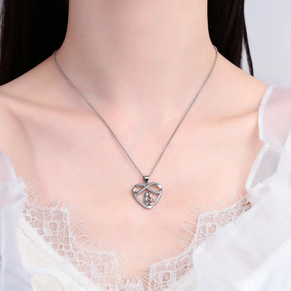 Fashion Human Infinity Heart Shape Alloy Plating Artificial Diamond Women'S Pendant Necklace