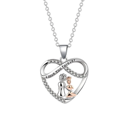 Fashion Human Infinity Heart Shape Alloy Plating Artificial Diamond Women'S Pendant Necklace