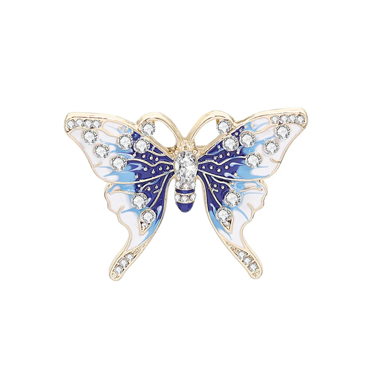 Fashion Insect Butterfly Alloy Metal Spray Paint Enamel Artificial Pearls Rhinestones Unisex Brooches Collar Pin