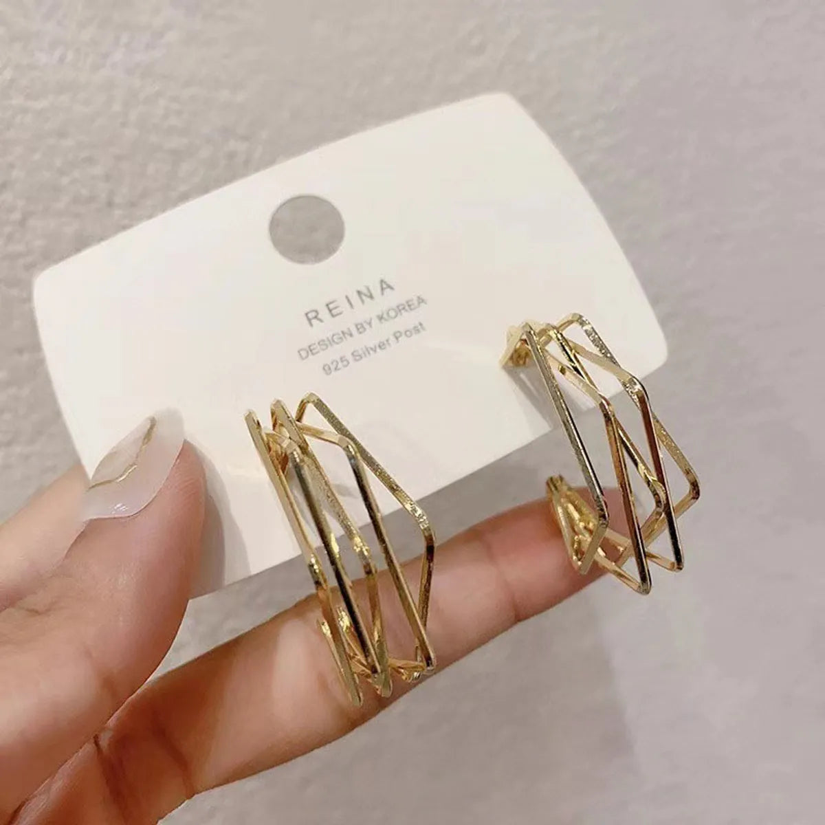 1 Pair Fashion Irregular Geometric 201 Stainless Steel 18K Gold Plated Earrings