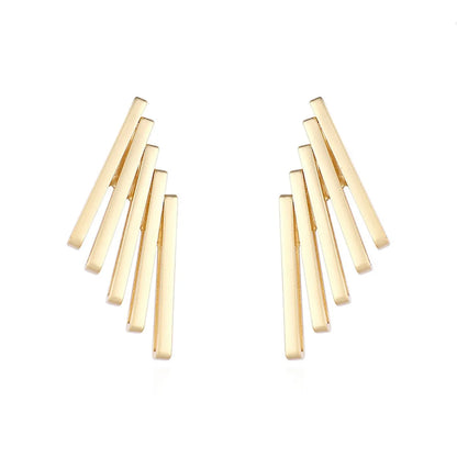 Fashion Waves Plating Alloy No Inlaid Earrings Ear Studs