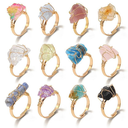 Fashion Irregular Natural Stone Open Ring 1 Piece