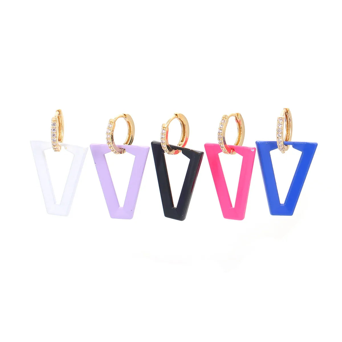 Fashion Irregular Trapezoidal Hollow Copper Earrings