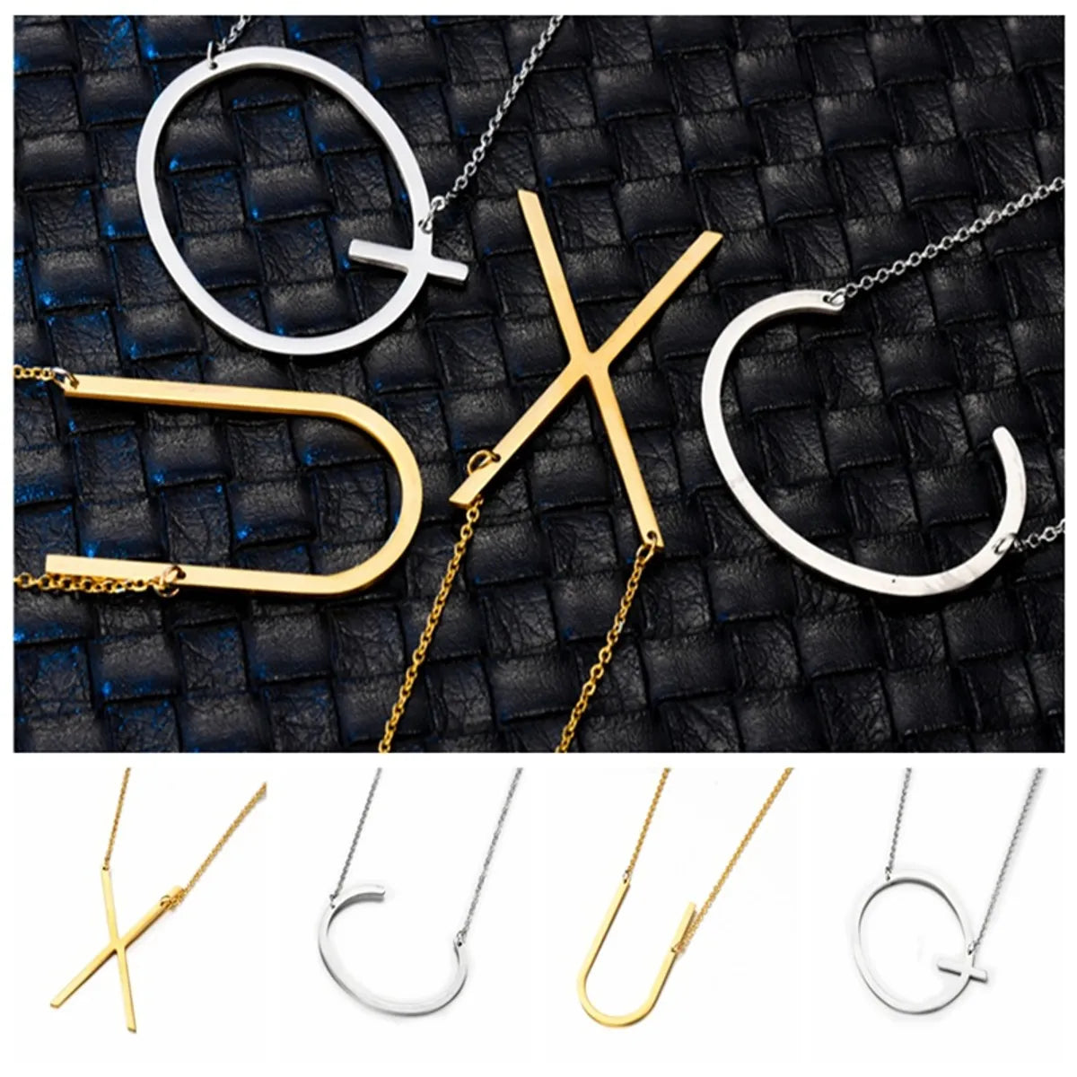 Fashion Jewelry 26 Letters Stainless Steel Necklace Wholesale