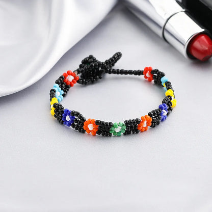 Fashion Jewelry Color Ethnic Mixed Color Flower Bead Bracelet Wholesale