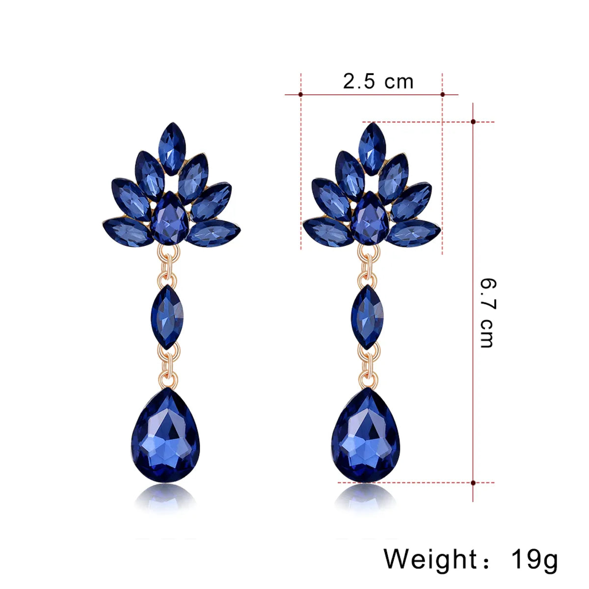 Fashion Jewelry Creative Long Rhinestone Simple Water Drop Bridal Wedding Banquet Party Earrings