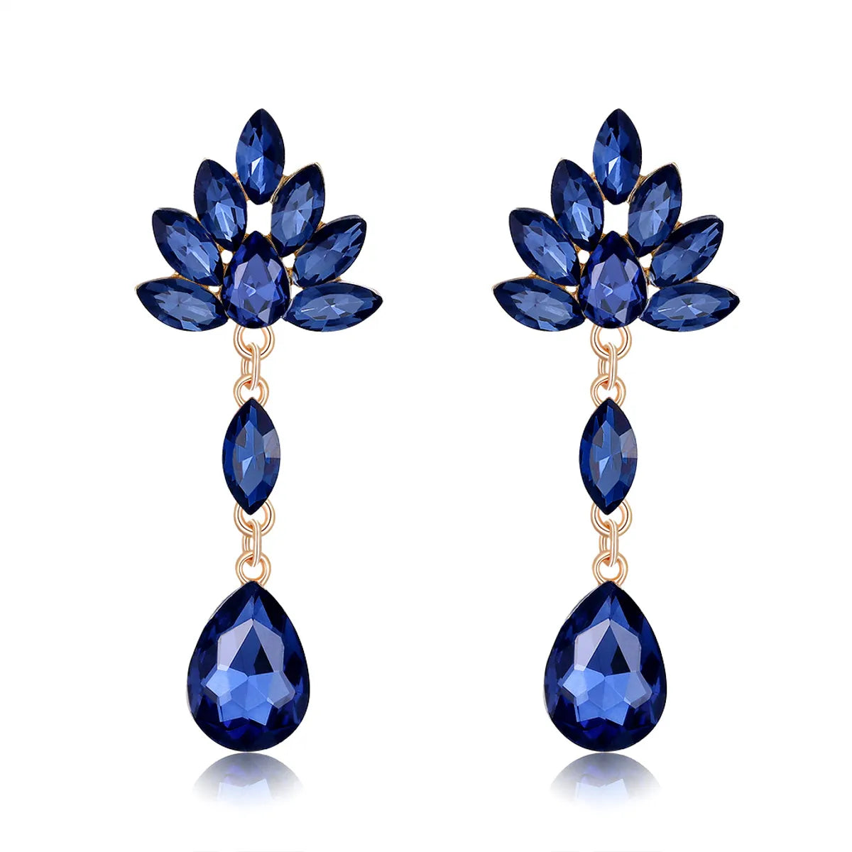 Fashion Jewelry Creative Long Rhinestone Simple Water Drop Bridal Wedding Banquet Party Earrings