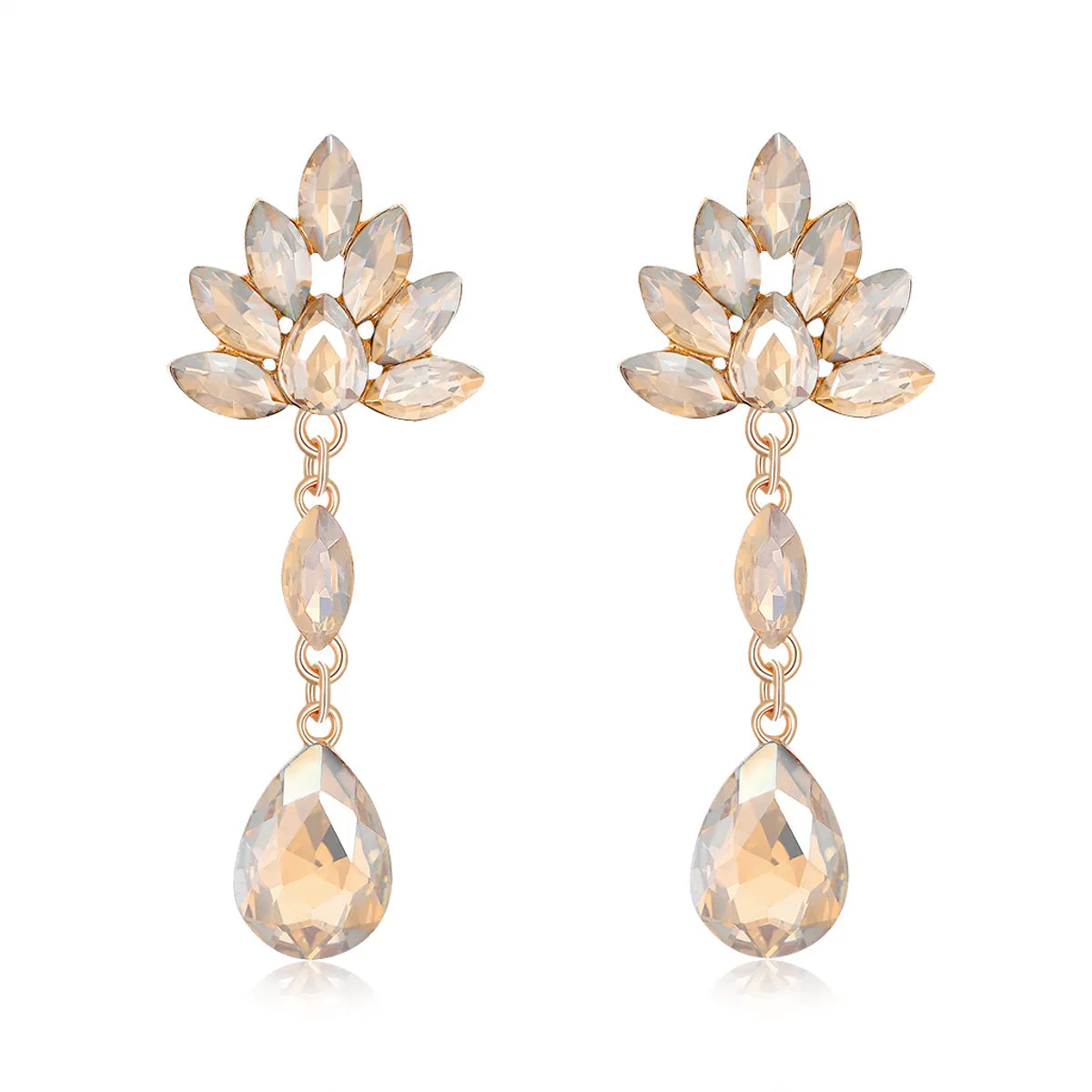 Fashion Jewelry Creative Long Rhinestone Simple Water Drop Bridal Wedding Banquet Party Earrings