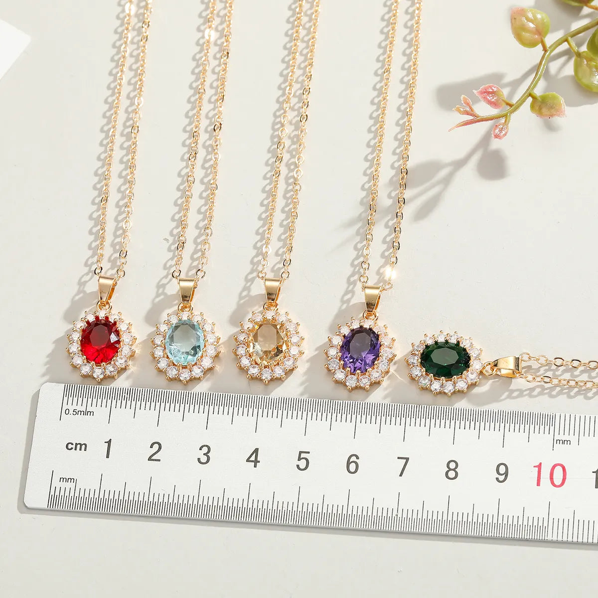 Fashion Jewelry Exquisite Oval Crystal Zircon Necklace New Temperament Micro-set Pendant Necklace Wholesale Gooddiy