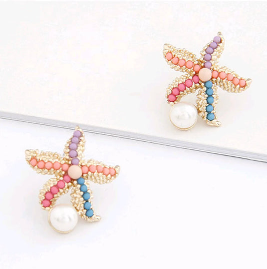 Fashion Jewelry Korean Fashion Starfish Stud Earrings