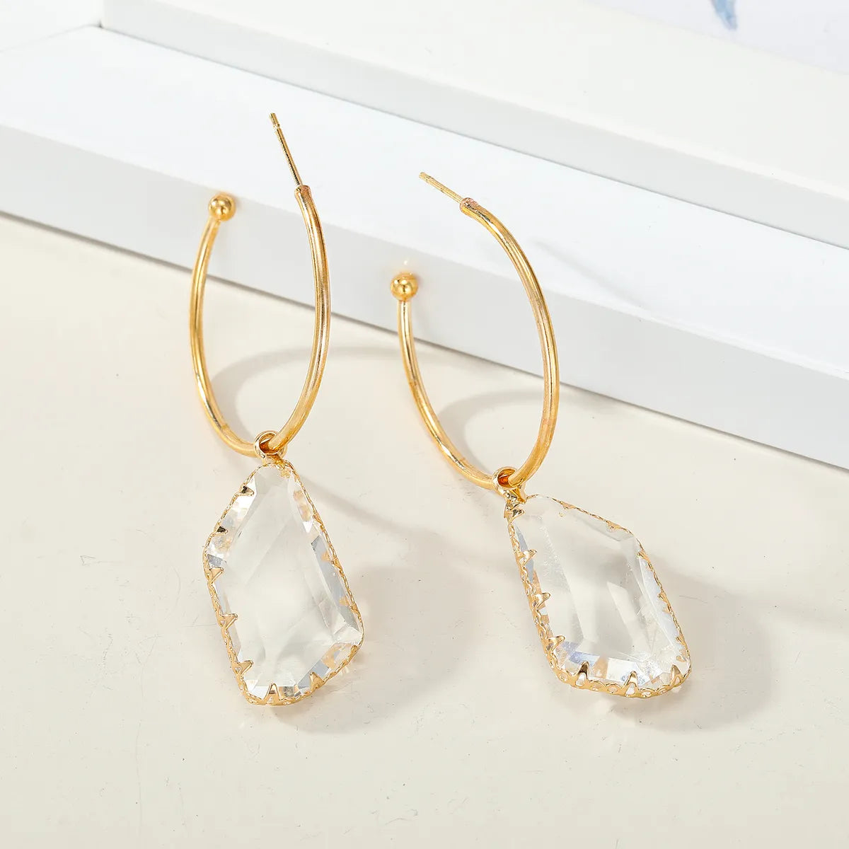 Fashion Jewelry New Crystal Earrings Korean Temperament Geometric Glass Earrings Wild Earrings Wholesale Gooddiy