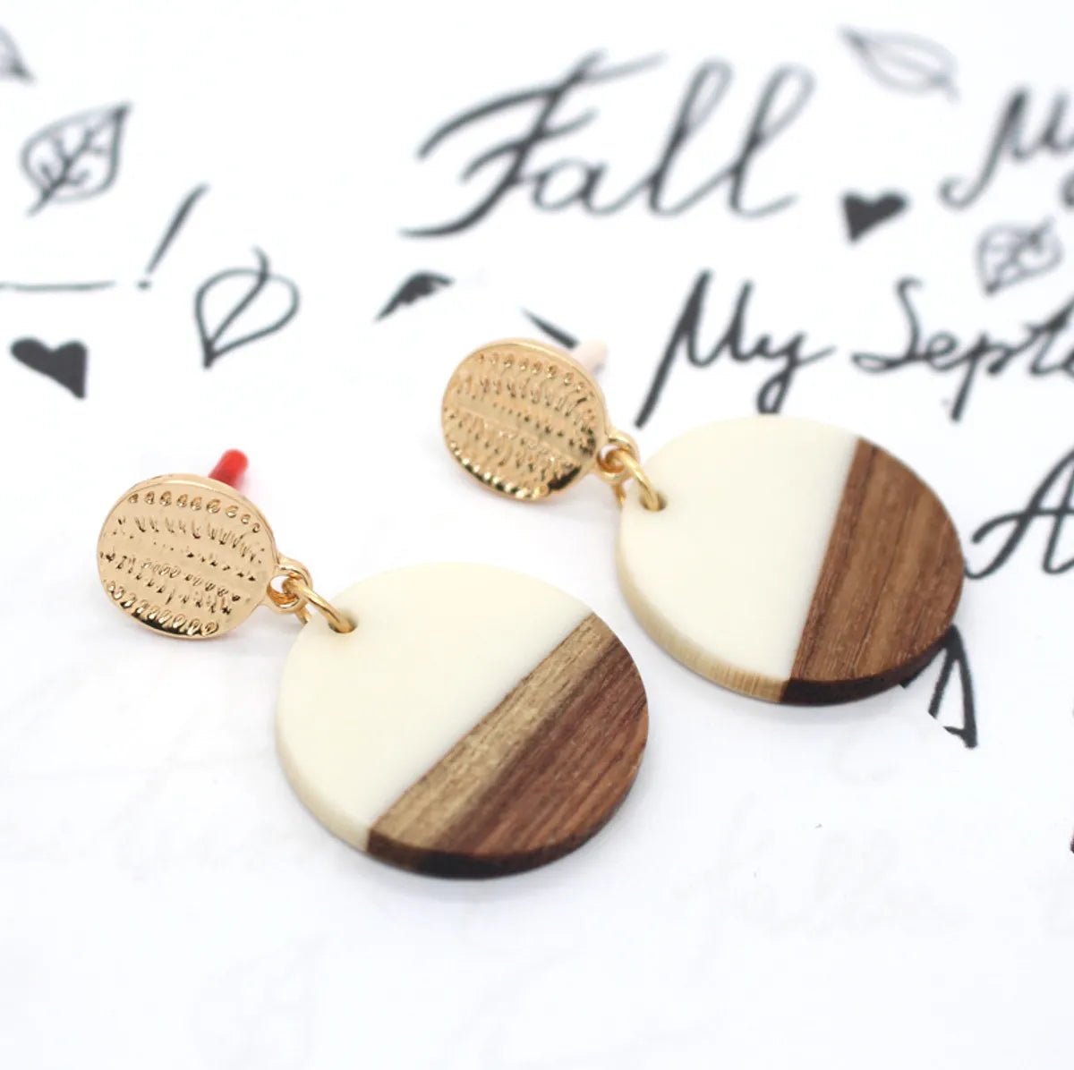 Fashion Jewelry Original Simple Earrings Resin Wood Stitching Earrings Wholesale Gooddiy