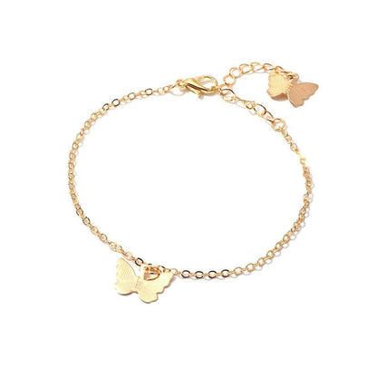 Fashion Jewelry Wholesale Single Layer Butterfly Bracelet Sweet Butterfly Pendant Bracelet