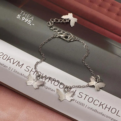 Fashion Jewelry Wholesale Single Layer Butterfly Bracelet Sweet Butterfly Pendant Bracelet