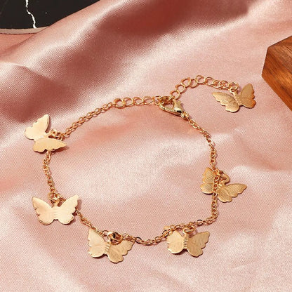 Fashion Jewelry Wholesale Single Layer Butterfly Bracelet Sweet Butterfly Pendant Bracelet