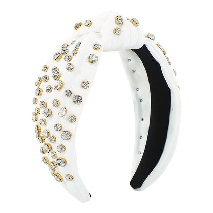 Fashion Knot Cloth Inlay Rhinestones Hair Band 1 Piece