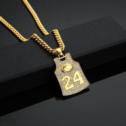 Fashion Kobe Bryant Star Jersey Number 24 Alloy Necklace