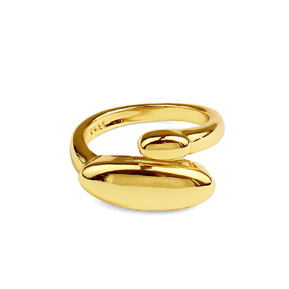 Fashion Korean Glossy Irregular Copper Gold-plated Opening Adjustable Ring Female