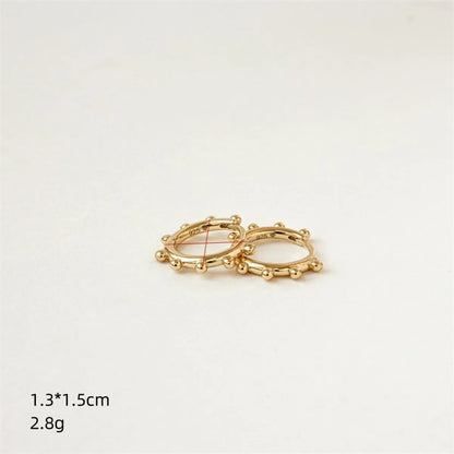 Fashion Ladies Earrings New Simple Copper Plated 14k Real Gold Piercing Jewelry