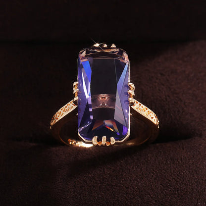 Fashion Ladies Zircon Silver Plated Ring Female Copper Jewelry Wholesale