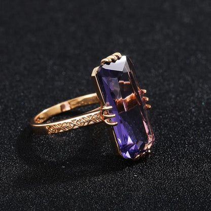 Fashion Ladies Zircon Silver Plated Ring Female Copper Jewelry Wholesale