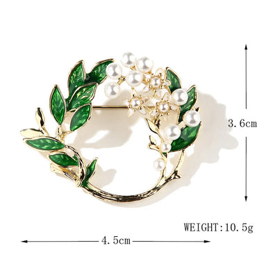 Fashion Leaf Alloy Inlay Artificial Pearls Unisex Brooches