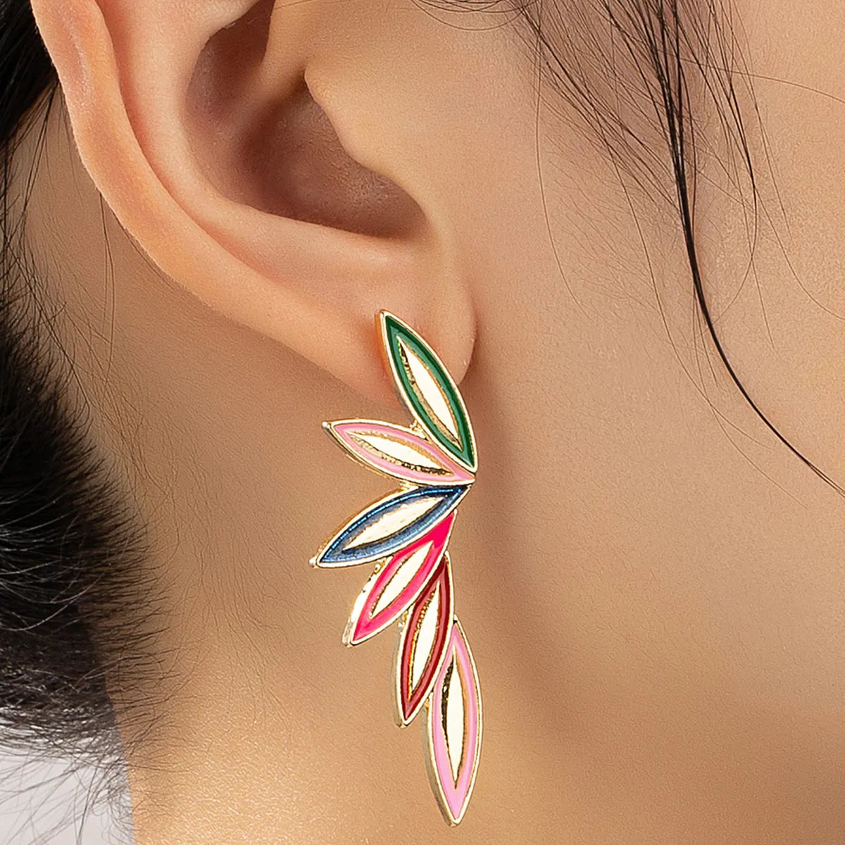 Fashion Leaf Alloy Plating Ear Studs