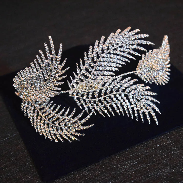 Fashion Leaf Alloy Plating Rhinestones Hair Clip 1 Piece