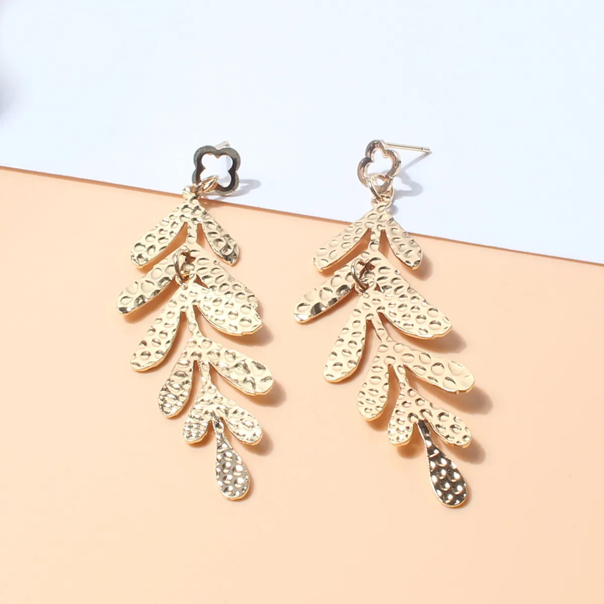 Ins Style Elegant Fashion Leaves Alloy Plating Women's Earrings