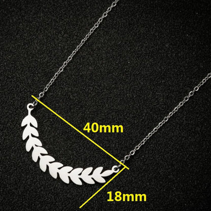 Fashion Leaf Stainless Steel Plating Necklace 1 Piece