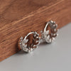 Fashion Leaf Sterling Silver Plating Rhinestones Earrings 1 Pair