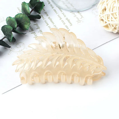 Fashion Leaves Plastic Resin Stoving Varnish Hair Claws 1 Piece