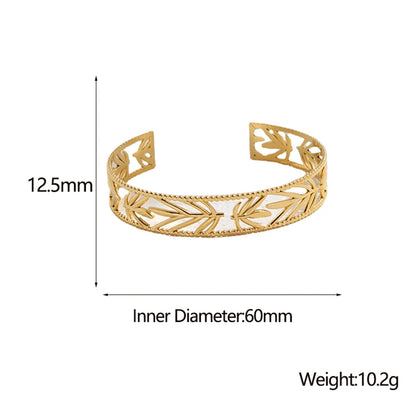 Fashion Leaves Stainless Steel Plating Bangle 1 Piece