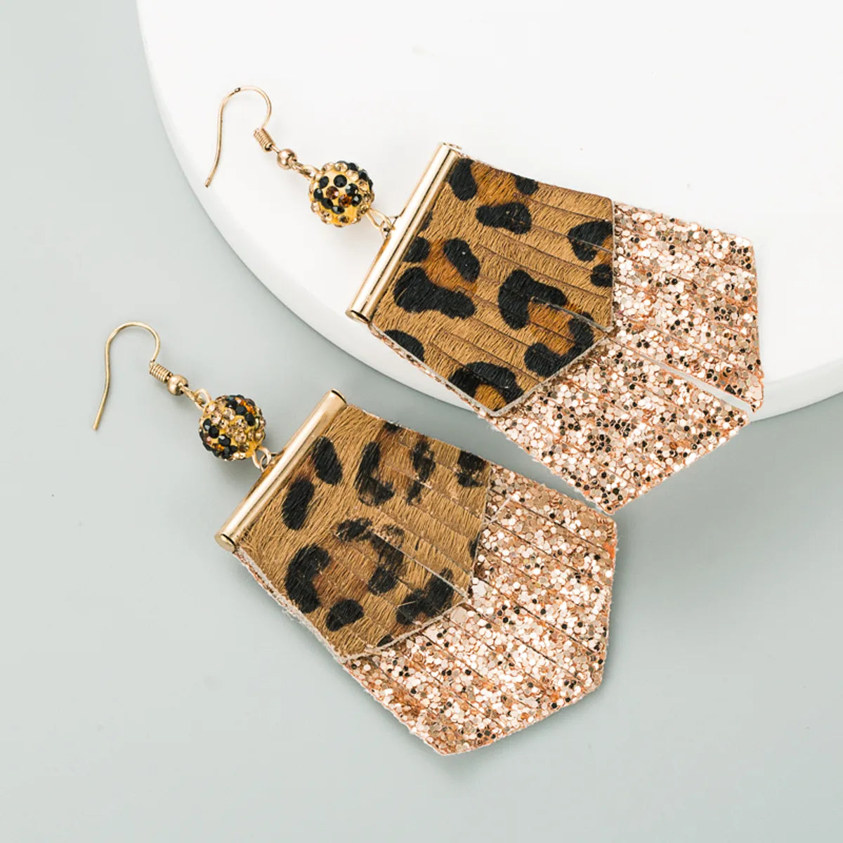 Fashion Leopard Print Long Leather Earrings