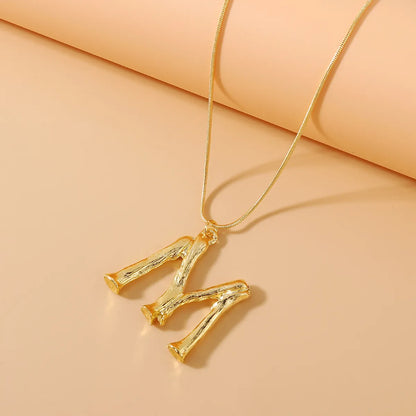 Fashion Letter Alloy Plating Women'S Pendant Necklace