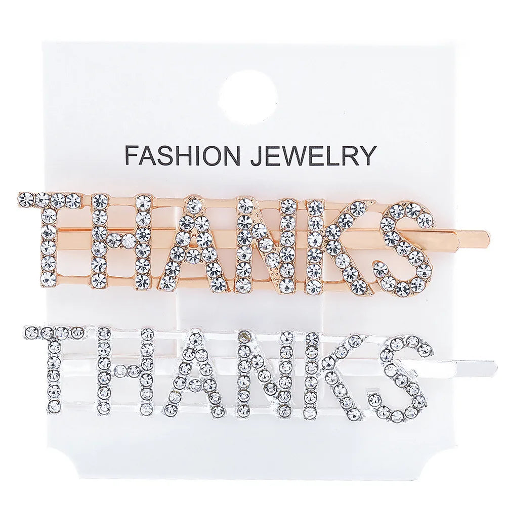 Fashion Letter Alloy Rhinestone Hair Clip 1 Piece